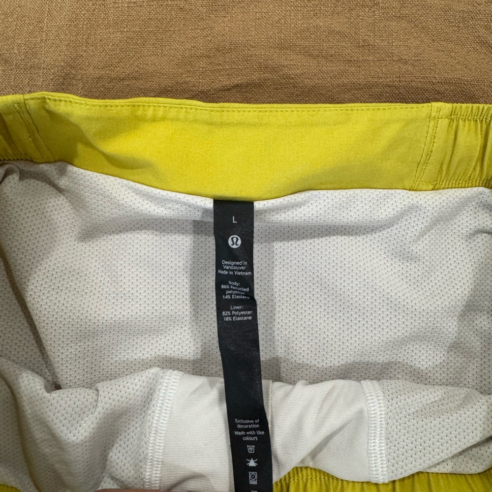 Men’s Lululemon Yellow Athletic Shorts - Picture 4 of 4